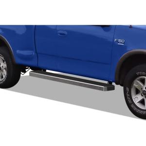 imageAPS Stainless Steel Black Powder Coated 5 inches Running Boards Side Steps Compatible with Ford F150 19992003 Super Cab 4Door Include 04 Heritage ampamp F250LD 19992003 3Door Light Duty ONLYAluminum Silver