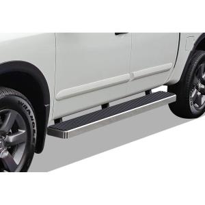 imageAPS Stainless Steel Black Powder Coated 6 inches Running Boards Nerf Bars Side Steps Compatible with Nissan Titan 20042025 Crew Cab Excludes 2016 Models ampamp Titan XD 1625Aluminum Silver
