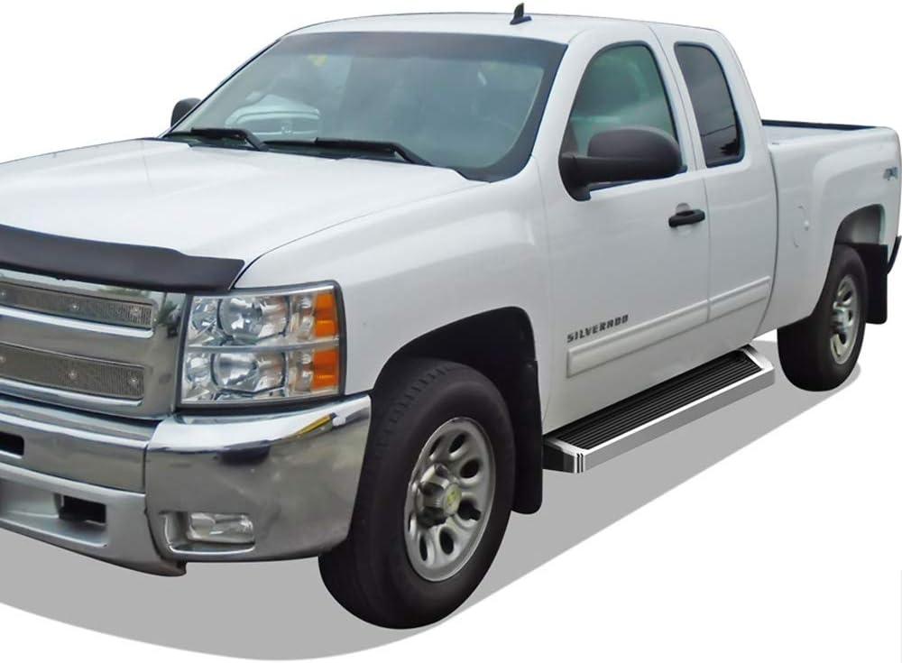 imageAPS 6in 304 Stainless Steel Polished Flat Style Running Boards Side Bars Side Steps Compatible with Chevy Silverado GMC Sierra 1500 2500 19992006 Extended Cab ampamp 2500 HD 3500 ampamp 07 Classic 0106Aluminum Silver