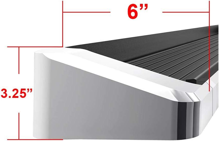 imageAPS 6in 304 Stainless Steel Polished Flat Style Running Boards Side Bars Side Steps Compatible with Chevy Silverado GMC Sierra 1500 2500 19992006 Extended Cab ampamp 2500 HD 3500 ampamp 07 Classic 0106Aluminum Silver