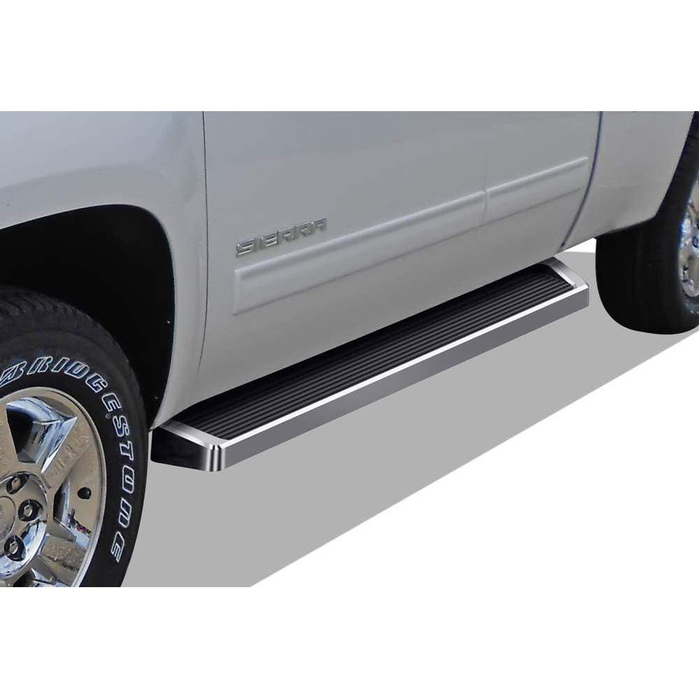 imageAPS 6in 304 Stainless Steel Polished Flat Style Running Boards Side Bars Side Steps Compatible with Chevy Silverado GMC Sierra 1500 2500 19992006 Extended Cab ampamp 2500 HD 3500 ampamp 07 Classic 0106Aluminum Silver