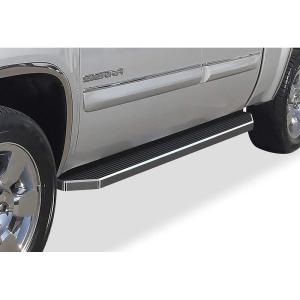 imageAPS 6in 304 Stainless Steel Polished Flat Style Running Boards Side Bars Side Steps Compatible with Chevy Silverado GMC Sierra 1500 2500 3500 20012006 Crew Cab ampamp Classic 07Polished