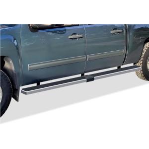 imageAPS 6in 304 Stainless Steel Polished Flat Style Running Boards Side Bars Side Steps Compatible with Chevy Silverado GMC Sierra 1500 2500 3500 20012006 Crew Cab ampamp Classic 07Stainless Steel Polished