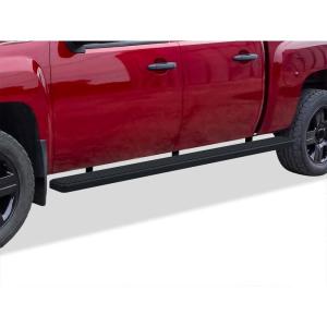 imageAPS 6in 304 Stainless Steel Polished Flat Style Running Boards Side Bars Side Steps Compatible with Chevy Silverado GMC Sierra 1500 2500 3500 20012006 Crew Cab ampamp Classic 07Aluminum Black
