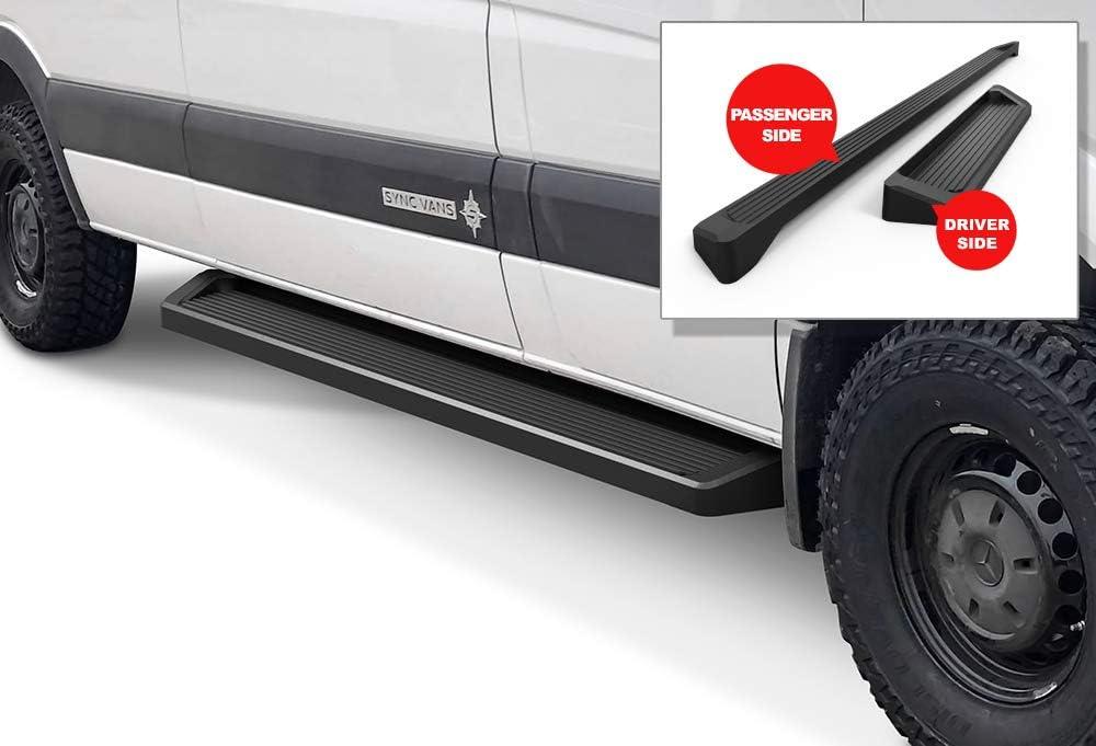 imageAPS Premium Running Boards 6in Black Compatible with Dodge MercedesBenz Sprinter 1025