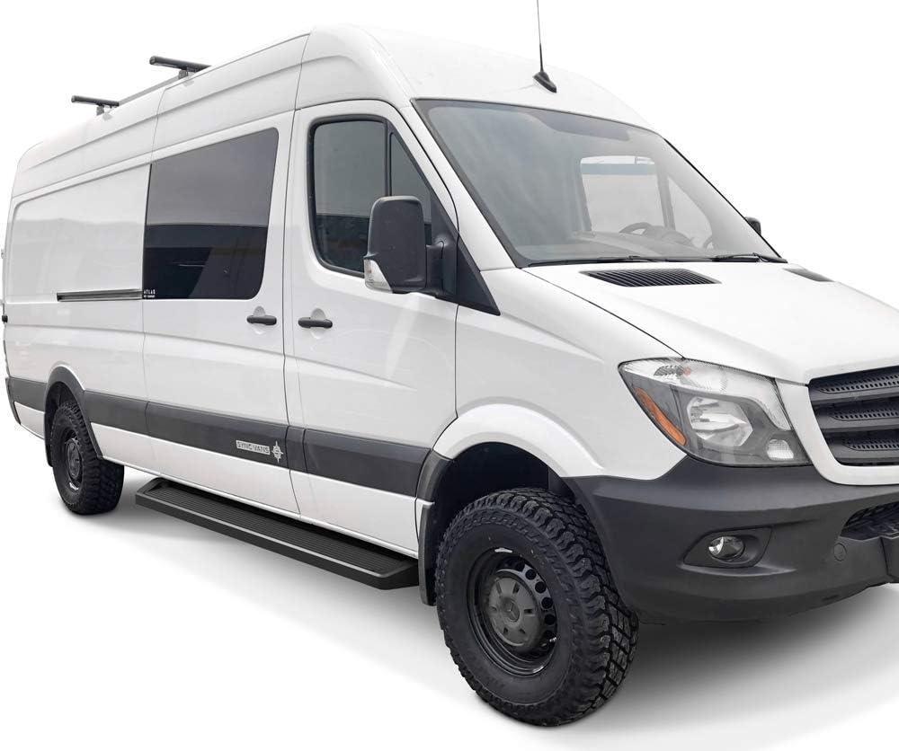 imageAPS Premium Running Boards 6in Black Compatible with Dodge MercedesBenz Sprinter 1025