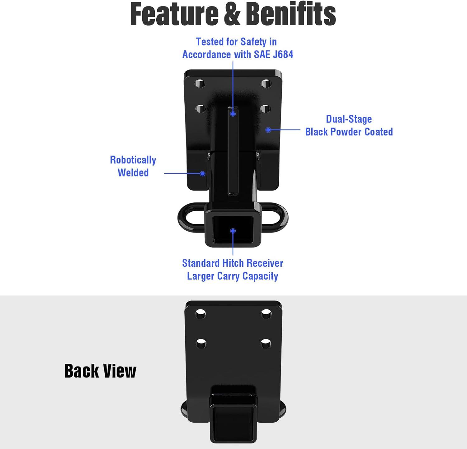 imageAPS Rear Trailer Hitch 2 inch Towing Hitch Receiver Class 3 Hitch Cover Included Compatible with Mitsubishi Montero 19922000
