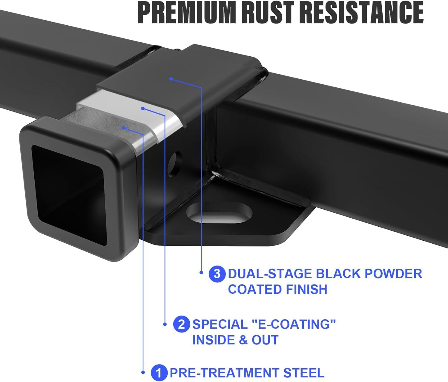 imageAPS Rear Trailer Hitch 2 inch Towing Hitch Receiver Class 3 Hitch Cover Included Compatible with Mitsubishi Montero 19922000