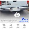 imageAPS Class 3 Tow Trailer Hitch Rear Receiver Towing Hitch Combo with Cover Kit Hitch Cover Included 2 Inches Receiver Tube Compatible with 19872004 Dodge Dakota