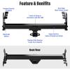 imageAPS Class 3 Tow Trailer Hitch Rear Receiver Towing Hitch Combo with Cover Kit Hitch Cover Included 2 Inches Receiver Tube Compatible with 19872004 Dodge Dakota