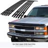 imageAPS Compatible with Chevy Blazer C K Pickup Suburban Tahoe 19941999 Main Upper Stainless Steel SS Black Billet Front Grill Grille Insert C65706HBlack