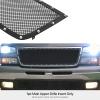 imageAPS Premium Stainless Steel Black Mesh Rivet Studs Grille Grill Insert Compatible with Chevy Silverado 1500 2500 3500 HD 20052006 ampamp 07 Classic Main Upper N19H6756LCBlack