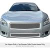 imageAPS Premium Stainless Steel Chrome Mesh Grille Grill Insert Combo Compatible with Nissan Maxima 2009 2010 2011 2012 2013 2014 Main Upper Lower Bumper N19T47777N