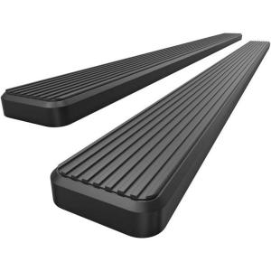 imageAPS Black Running Boards Style Compatible with Ford F150 20042008 SuperCrew Cab Nerf Bars Side Steps Side BarsBlack