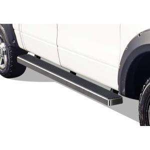 imageAPS Black Running Boards Style Compatible with Ford F150 20042008 SuperCrew Cab Nerf Bars Side Steps Side BarsSilver