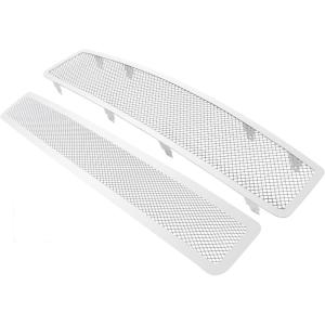 imageAPS Premium Stainless Steel Chrome Mesh Grille Grill Insert Combo Compatible with Nissan Maxima 2009 2010 2011 2012 2013 2014 Main Upper Lower Bumper N19T47777N
