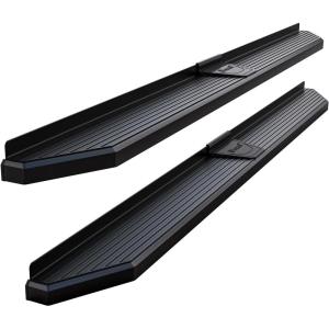 imageAPS Running Boards Side Bars Side Steps Step Bars Compatible with Toyota Tundra 20042006 Double Cab Black Powder Coated Running Board StyleAluminum Black