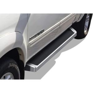 imageAPS Running Boards Side Bars Side Steps Step Bars Compatible with Toyota Tundra 20042006 Double Cab Black Powder Coated Running Board StyleAluminum Silver