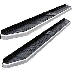 imageAPS Running Boards Side Bars Side Steps Step Bars Compatible with Toyota Tundra 20042006 Double Cab Black Powder Coated Running Board StylePolished
