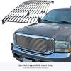imageAPS Compatible with Ford Excursion 20002004 ampamp 9904 F250 F350 F450 F550 SD Main Upper Stainless Steel Black Mesh Rivet Studs Front Grill Grille Insert FL5086HChrome