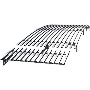 imageAPS Compatible with Ford Excursion 20002004 ampamp 9904 F250 F350 F450 F550 SD Main Upper Stainless Steel Black Mesh Rivet Studs Front Grill Grille Insert FL5086HChrome