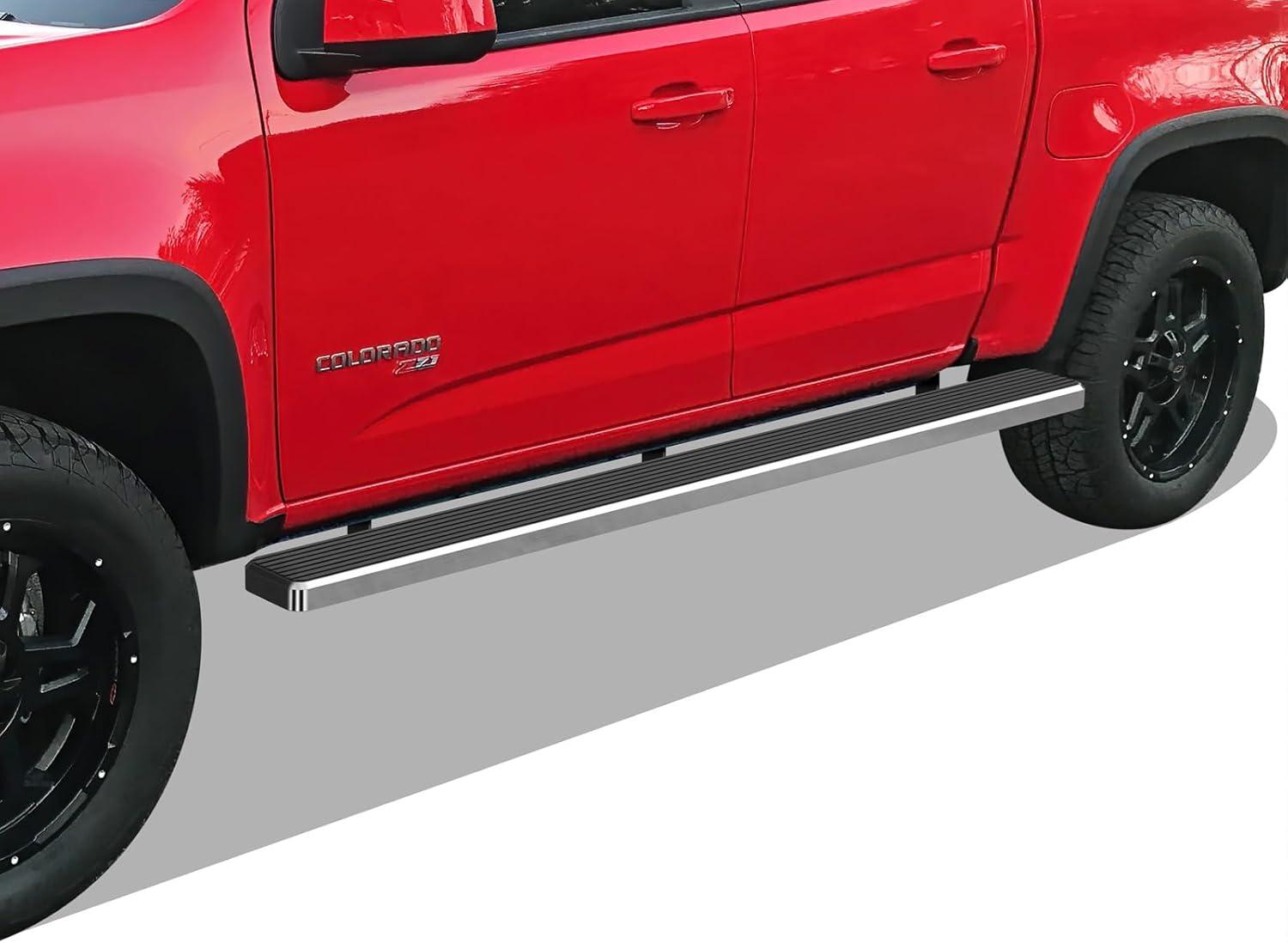 imageAPS 6in WheeltoWheel 304 Stainless Steel Nerf Bars Compatible with Colorado Canyon Crew Cab 5ft Bed 1525