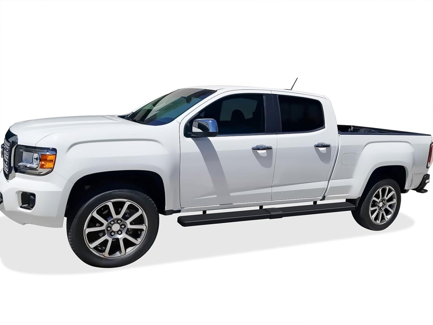 imageAPS 6in WheeltoWheel Black Nerf Bars Compatible with Colorado Canyon Crew Cab 6ft Bed 1525