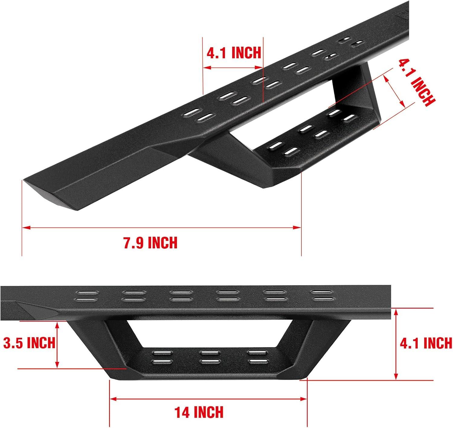 imageAPS Black Overland Slider Tubular Drop Steps Style Nerf Bars Running Boards Compatible with Chevy Colorado GMC Canyon 20152024 Crew Cab