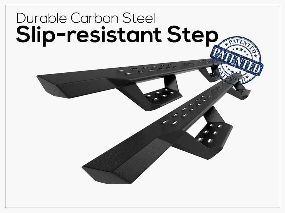 imageAPS Black Overland Slider Tubular Drop Steps Style Nerf Bars Running Boards Compatible with Chevy Colorado GMC Canyon 20152024 Crew Cab