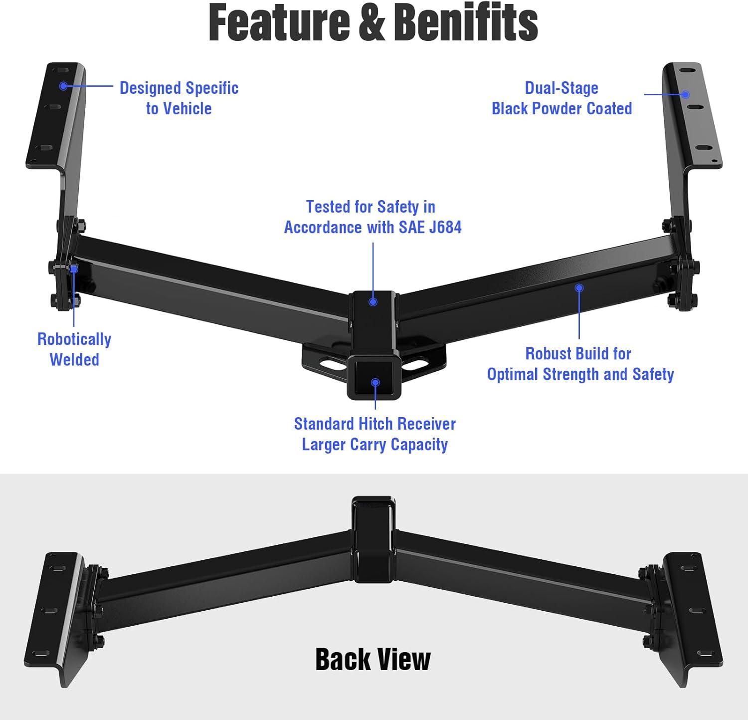 imageAPS Rear Trailer Hitch 2 inch Towing Hitch Receiver Class 3 Hitch Cover Included Compatible with Jeep Liberty 20082012