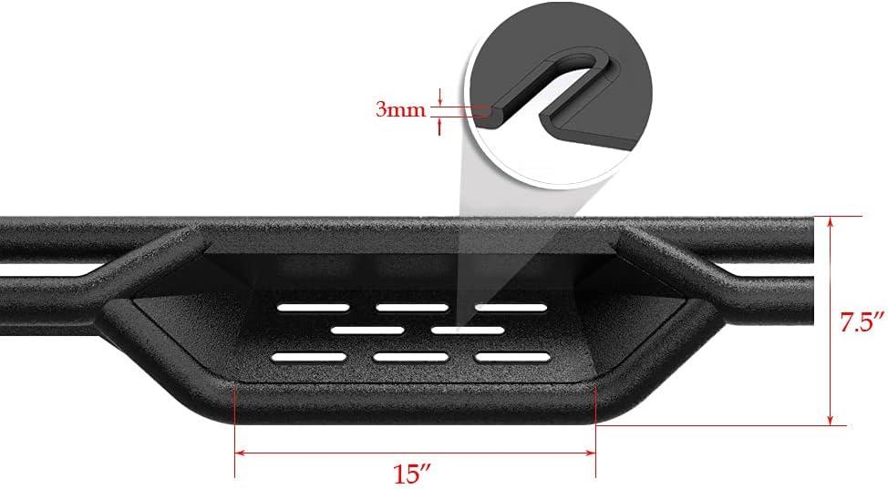 imageAPS Black 6 Inches Tubular Drop Down Style Nerf Bars Running Boards Compatible with Toyota Tundra 20222026 CrewMaxBlack