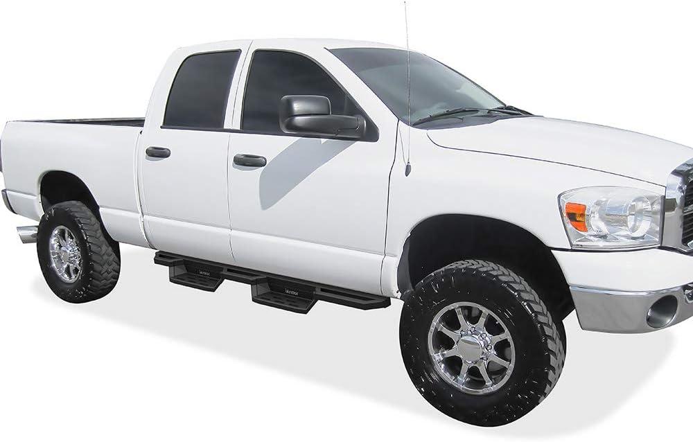 imageAPS Stainless Steel 65in Nerf Bars Pocket Steps Square Tube Rocker Guards Compatible with Dodge Ram 1500 2500 3500 Quad Cab 0208