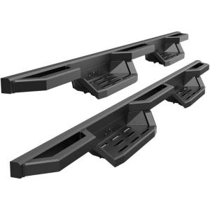 imageAPS Stainless Steel 65in Nerf Bars Pocket Steps Square Tube Rocker Guards Compatible with Dodge Ram 1500 2500 3500 Quad Cab 0208