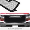 image:imageAPS Compatible with Chevy Silverado 1500 20162018 amp 19 1500 LD Main Upper Stainless Steel Black Rivets Stud Mesh with LED Lights Openning Front Grill Grille Insert CL6375D