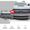 image:imageAPS Compatible with Chevy Silverado 2500 HD 3500 HD 20152019 Lower Bumper Stainless Steel Black Mesh Rivet Studs Front Grill Grille Insert CL6319HBlack
