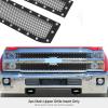 image:imageAPS Compatible with Chevy Silverado 2500HD 3500HD 20152018 amp 2019 LTZ Without Z71 Package Main Upper Stainless Steel Black Mesh Rivet Studs Front Grill Grille Insert CL6318HBlack