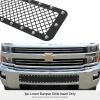 image:imageAPS Compatible with Chevy Silverado 2500HD 3500HD 20152019 Lower Bumper Black Mesh Rivet Studs Front Grill Grille Insert S18K4815LC