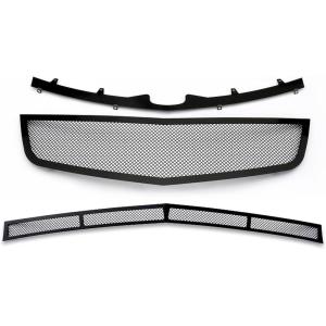 image:imageAPS Compatible with Cadillac DTS 20062011 Main Upper Lower Bumper Stainless Steel Chrome Mesh Front Grill Grille Insert Combo A71072TBlack