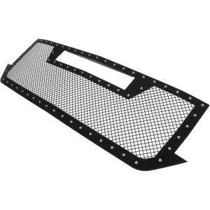 image:imageAPS Compatible with Chevy Silverado 1500 20162018 amp 19 1500 LD Main Upper Stainless Steel Black Rivets Stud Mesh with LED Lights Openning Front Grill Grille Insert CL6375D
