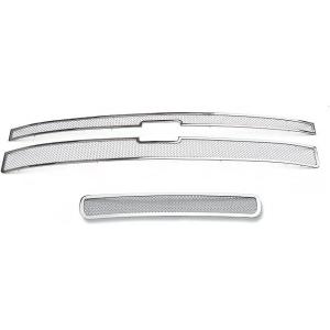 image:imageAPS Compatible with Chevy Silverado 2500 HD 3500 HD 20112014 Main Upper Lower Bumper Stainless Steel Chrome Mesh Front Grill Grille Insert Combo C71031T