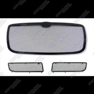 image:imageAPS Compatible with Chrysler 300 20052010 Main Upper Lower Bumper Stainless Steel Black Mesh Front Grill Grille Insert Combo R77677HBlack