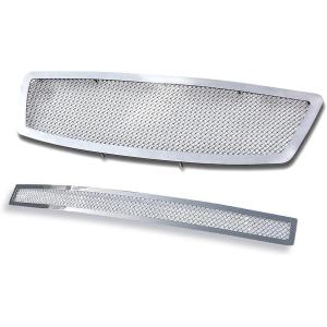image:imageAPS Compatible with Infiniti FX35 FX45 20032005 Main Upper Lower Bumper Stainless Steel Chrome Mesh Front Grill Grille Insert Combo N77877TChrome