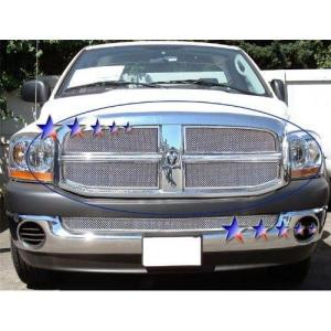 image:imageAPS Compatible with Ram 1500 20062008 amp 0609 2500 3500 Main Upper Stainless Steel Chrome Mesh Front Grill Grille Insert D75719TChrome