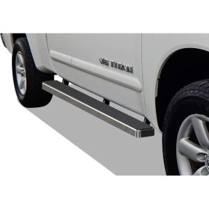 image:imageAPS Running Boards Nerf Bars Side Steps Step Bars Compatible with Nissan Titan 20042024 King Cab Exclude 2016 Models amp Titan XD 1719 Stainless Steel Black Powder Coated 6 inchesStainless Steel Polished
