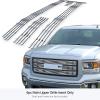 image:imageAPS Premium 304 Stainless Steel Chrome Horizontal Billet Grille Grill Insert Compatible with GMC Sierra 1500 2014 2015 Main Upper N19S27956G