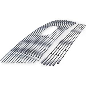 image:imageAPS Compatible with Ford F150 20042005 Main Upper Lower Bumper Stainless Steel Black 8x6 Horizontal Billet Front Grill Grille Insert Combo F67994JChrome