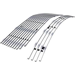 image:imageAPS Compatible with Ford Mustang 20052009 V6 Main Upper Lower Bumper Stainless Steel 8x6 Billet Front Grill Grille Insert Combo F67984CSilver