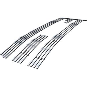 image:imageAPS Premium 304 Stainless Steel Chrome Horizontal Billet Grille Grill Insert Compatible with GMC Sierra 1500 2014 2015 Main Upper N19S27956G