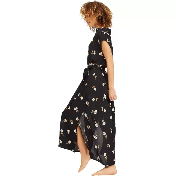 imageBillabong Womens Lovely Ways Button Front Midi DressBlack Floral