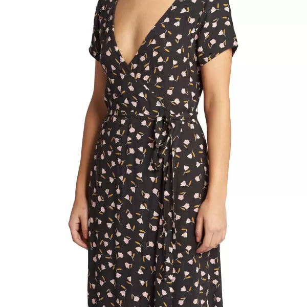 imageBillabong Womens Wrap Front Midi Length DressBlack